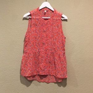 Frenchi sleeveless button down top